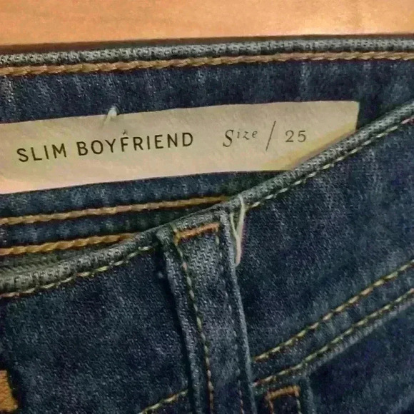 Pilcro and the Letterpress Distressed Slim Boyfriend Jeans, Womens Size 25 - Picture 4 of 9